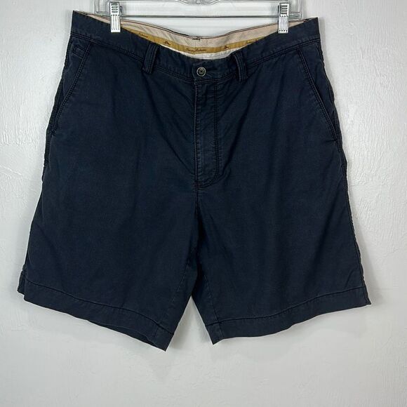 Tommy Bahama Black Cotton Blend Flat Front Shorts Size 34 - Picture 1 of 10
